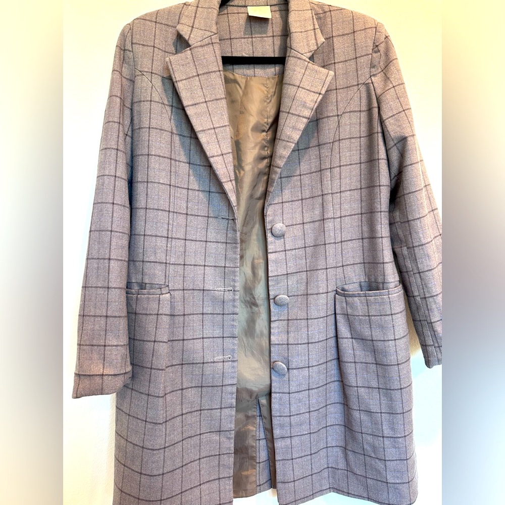 Warm Checked Fall And Winter Lined Jacket / Blazer - image 1
